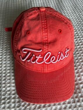 Brand New Titleist Golf Coral-Red Embroidered Logo Cap